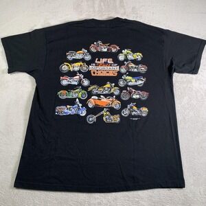Vintage Life Important Choices Shirt Mens 2XL Black Motorcycle Jamaica 90s Delta